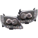 Pair Headlights for Toyota Hilux 2005~11 LED Black Projector Angel Eye DRL Halo