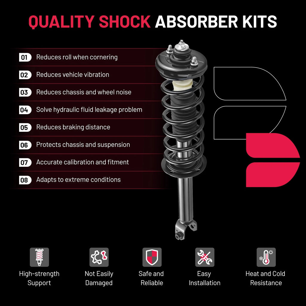 Front & Rear Complete Shocks Struts for Honda Accord (2008-2012)