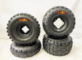 Set of 4 DWT A5 Black Rims & Maxxis Razr Tires for YFZ450 Raptor 700 Banshee 350