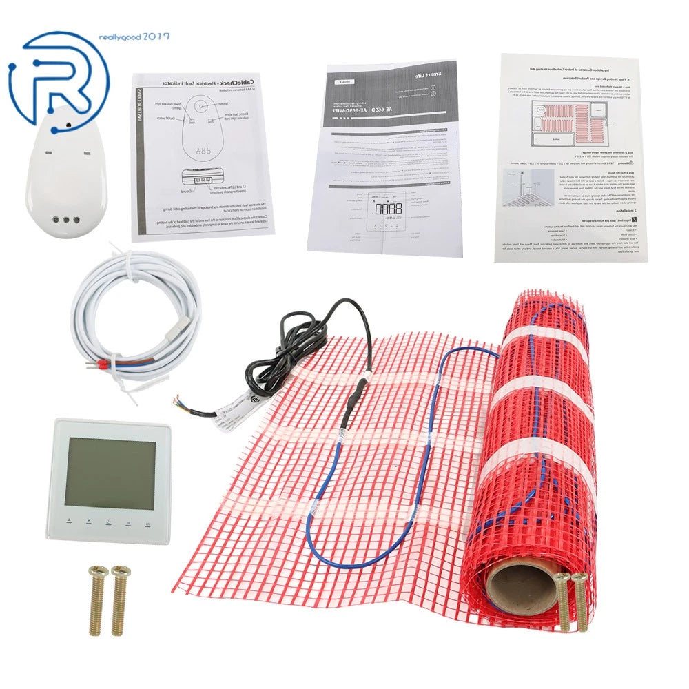 Electric Radiant Floor Heating System 15 Sqft with Thermostat for Home