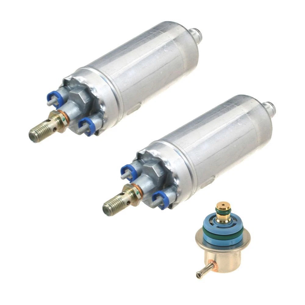 Set of 2 Electric Fuel Pumps & 1 Pressure Regulator for Mercedes W202 W140