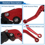Adjustable Short Brake Clutch Levers for Honda CBR600 F2 (1991–2007) Solid Red