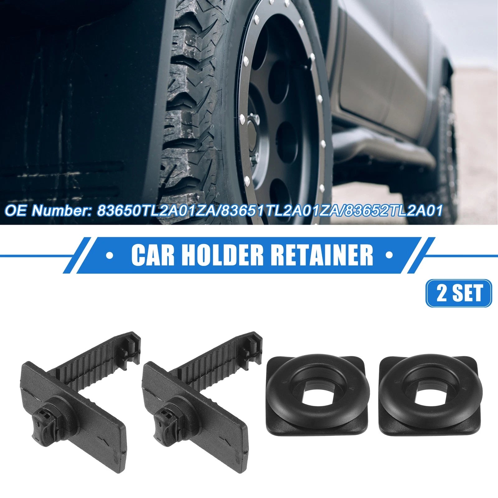 2 Kits Car Holder Retainer for Honda Acura (No. 83650TL2A01ZA/83651TL2A01ZA)