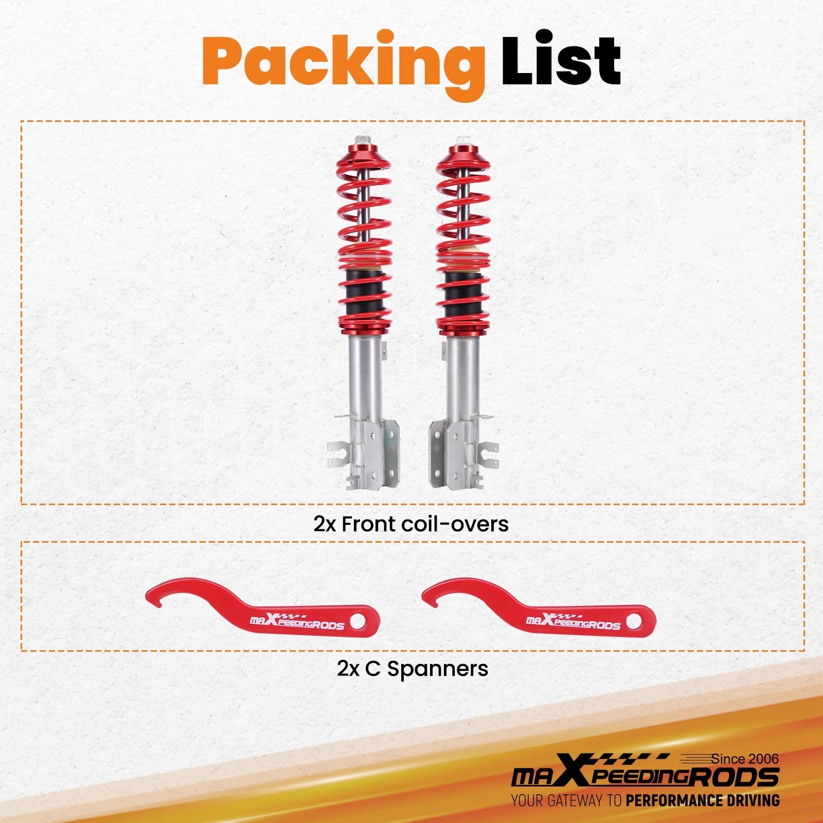 Coilovers Kit for Fiat 500 (2009–2019) - Front Pair
