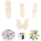 Set of 50 Unpainted Wooden Peg Dolls for DIY Craft Kids Toys Decor
