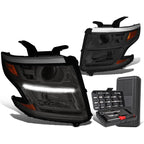 LED Smoked Amber Projector Headlight Lamp for Suburban/Tahoe (2015–2020)