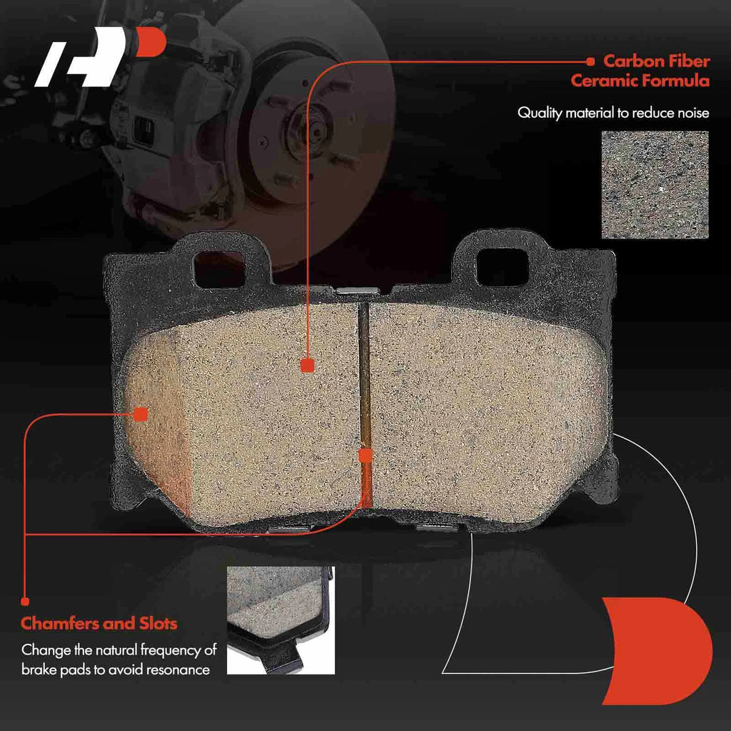 Set of 4 Rear Ceramic Brake Pads for Nissan 370Z (2009–2019) Infiniti Q50 (2014–2019)