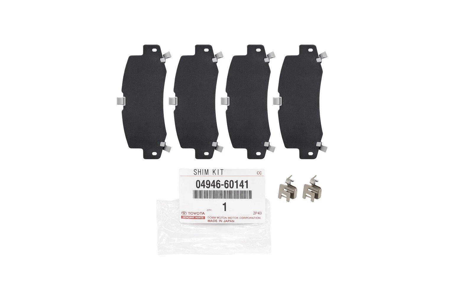 Disc Brake Pad Shim Kit for Toyota 4Runner, Lexus GX460 (2010–2023) 0494660141