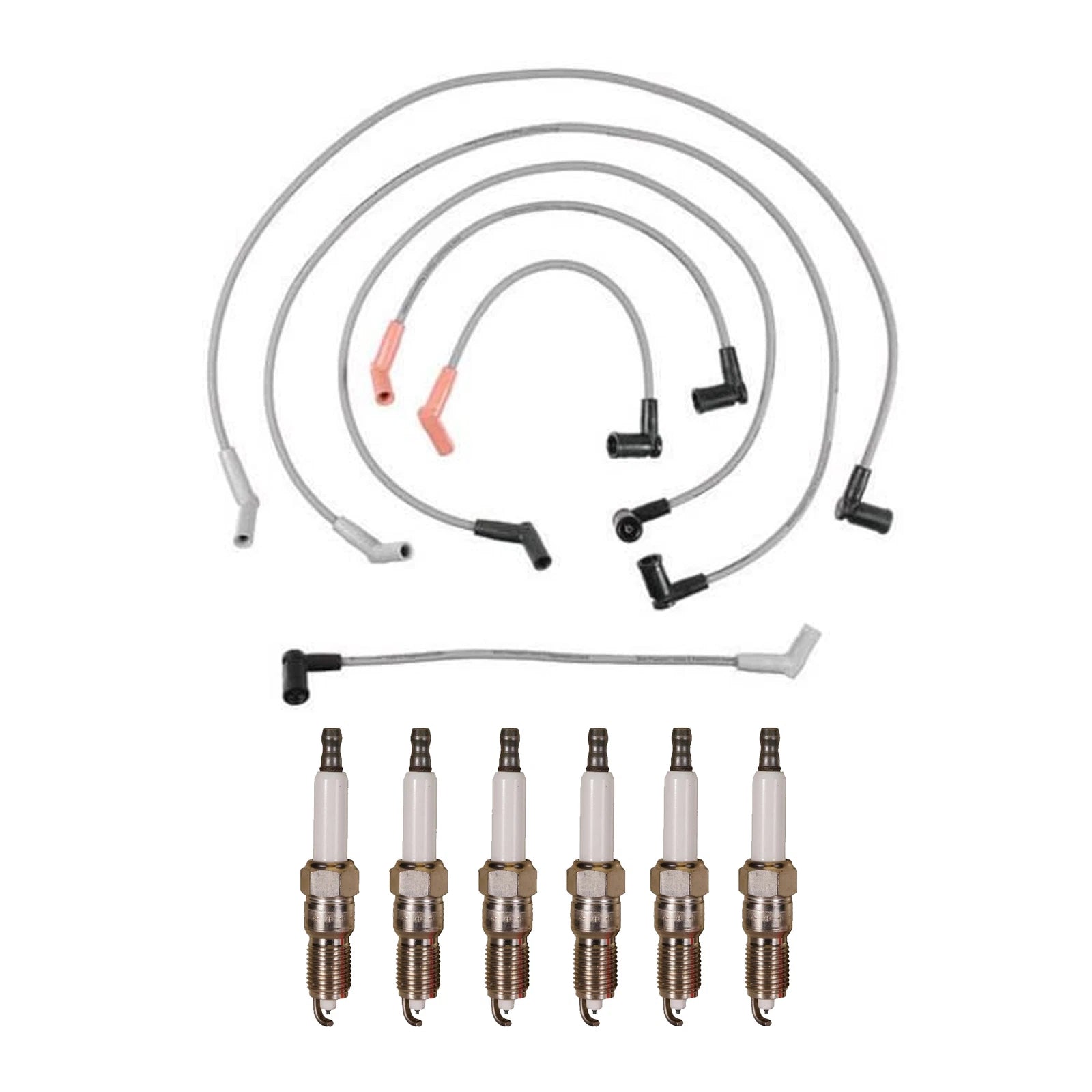 Denso 7mm Wire Set & 6 Double Platinum Spark Plugs for Ford F-150 (1997–2003)