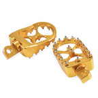 Gold CNC Wide MX Style Foot Pegs for Harley Sportster Softail (2004-2023)