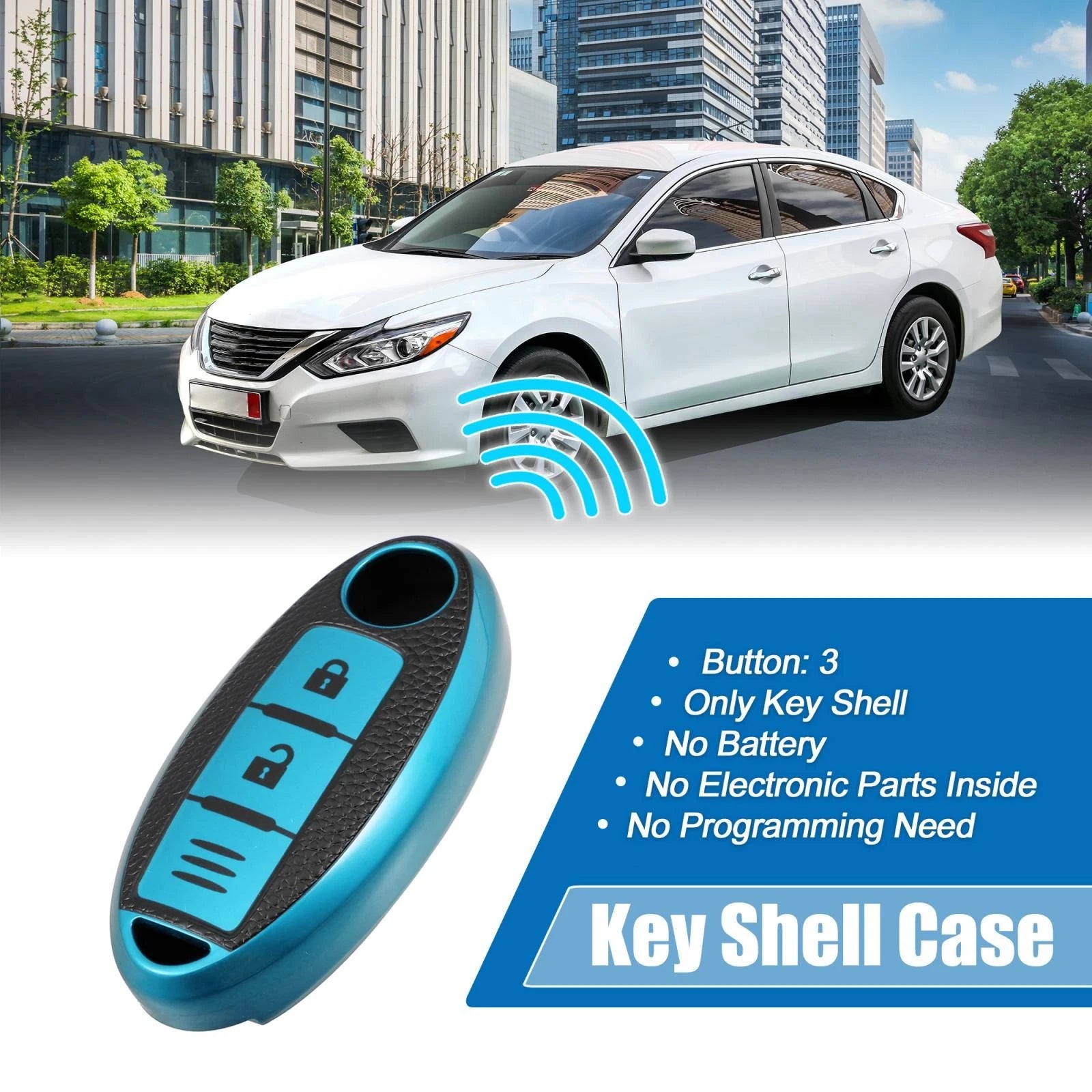 Silicone Key Fob Case Cover for Nissan Sentra (1986–1987) Blue 746453218219