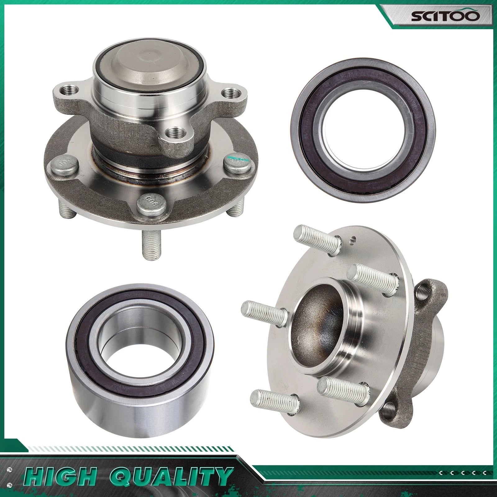 Set of 4 Front Rear Wheel Bearing Hub for Honda Civic (2016–2019) Insight