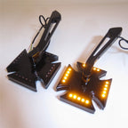 4X LED Turn Signal Integrated Mirror for Harley Electra Sportster