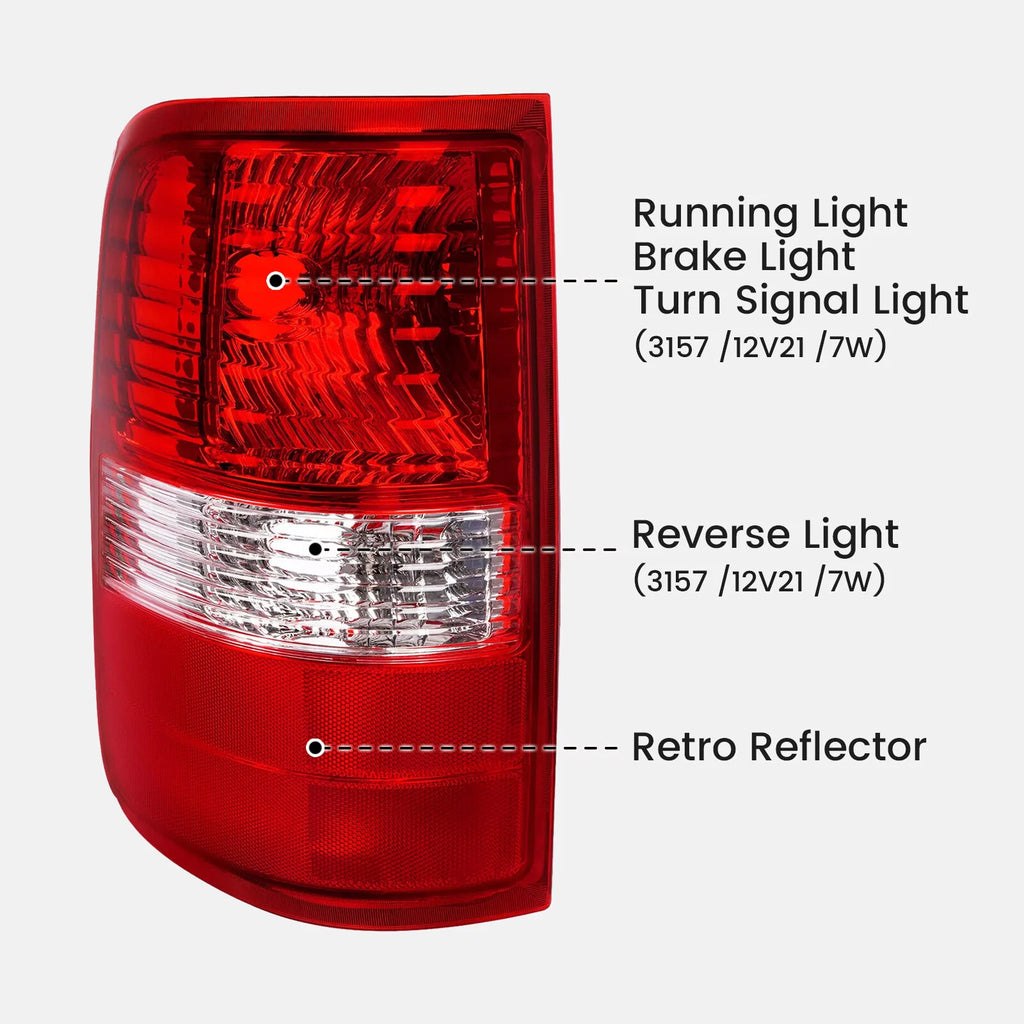 Rear Tail Light Brake Lamp Left Driver Side for Ford F150 (2004–2008)