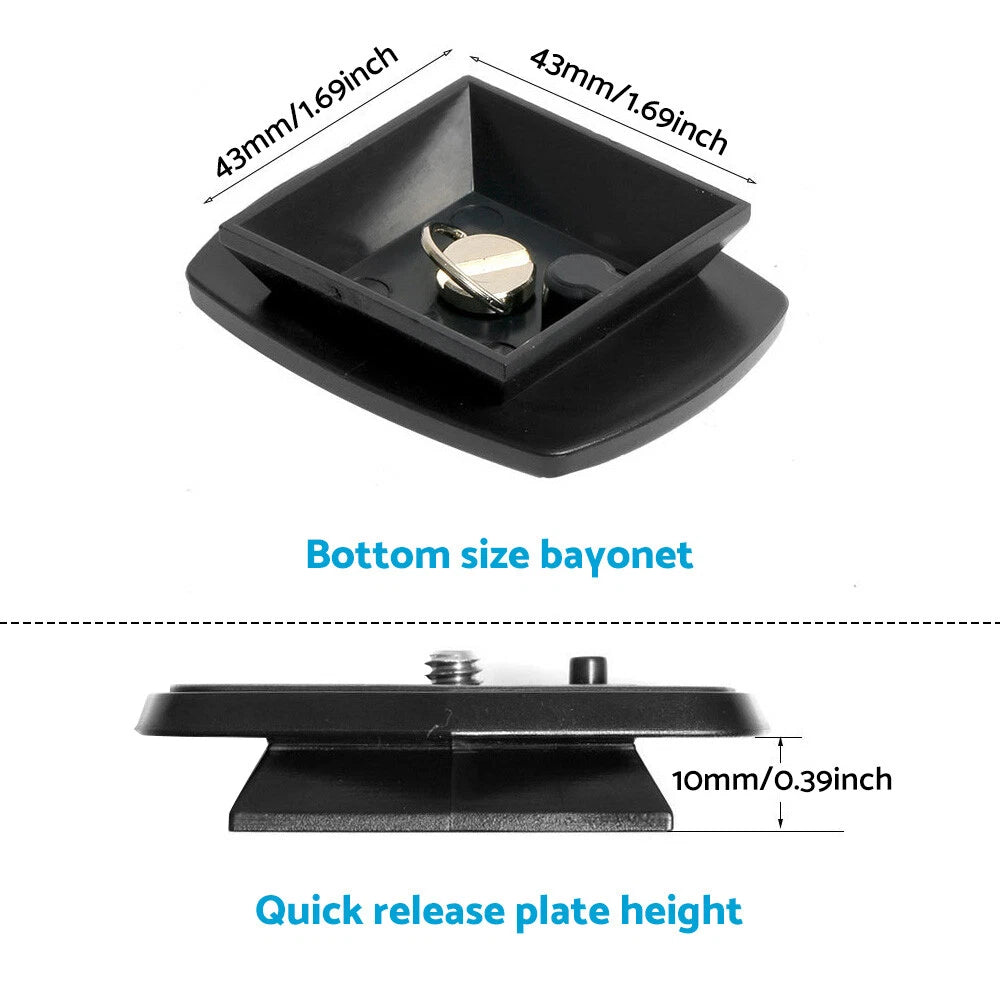 2X Tripod Quick Release Plate Screw Adapter for DSLR SLR Cameras