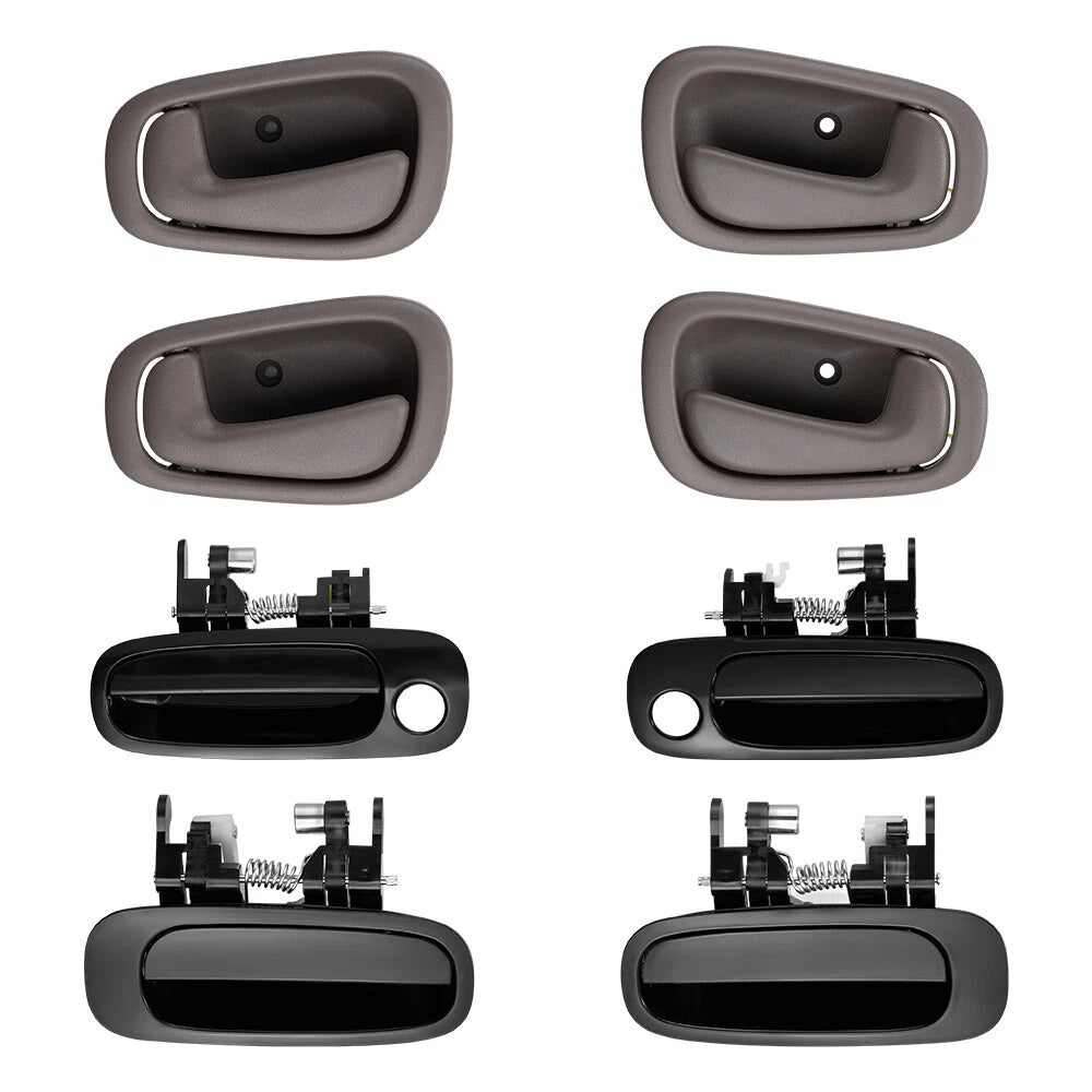 Outside and Inside Door Handles Black/Gray for Toyota Corolla (1998–2002)