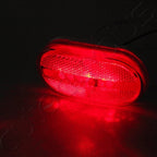 Set of 7 Amber & 5 Red Oval Side Marker Lights for Trailer Truck (6 Diodes)