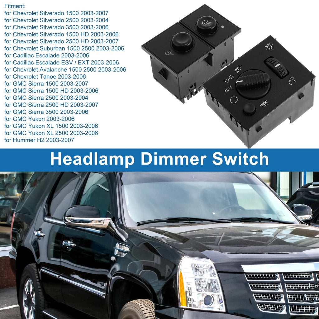 2X Headlight Switch for Chevrolet Silverado 1500 (2003–2007) No.19381535