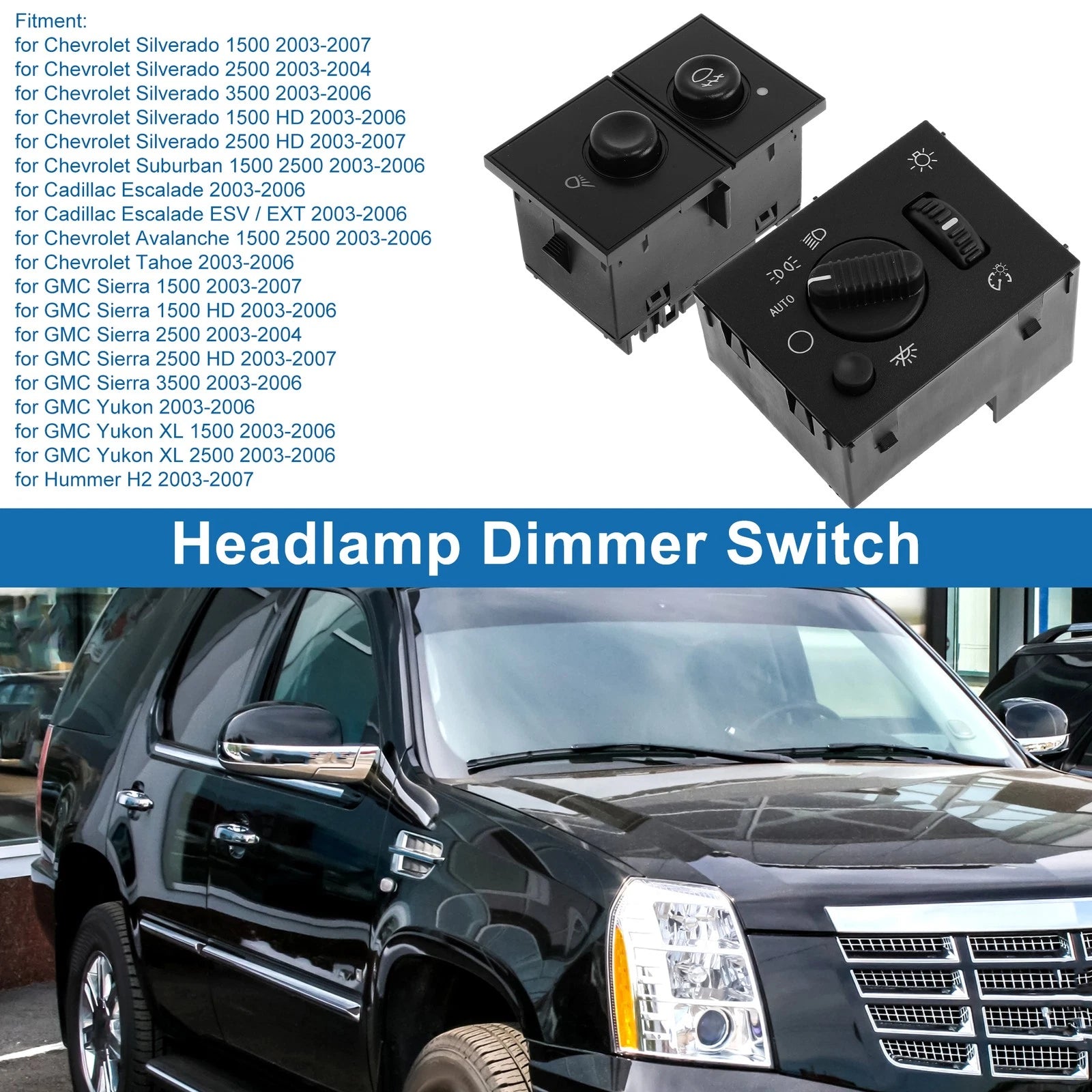 2X Headlight Switch for Chevrolet Silverado 1500 (2003–2007) No.19381535