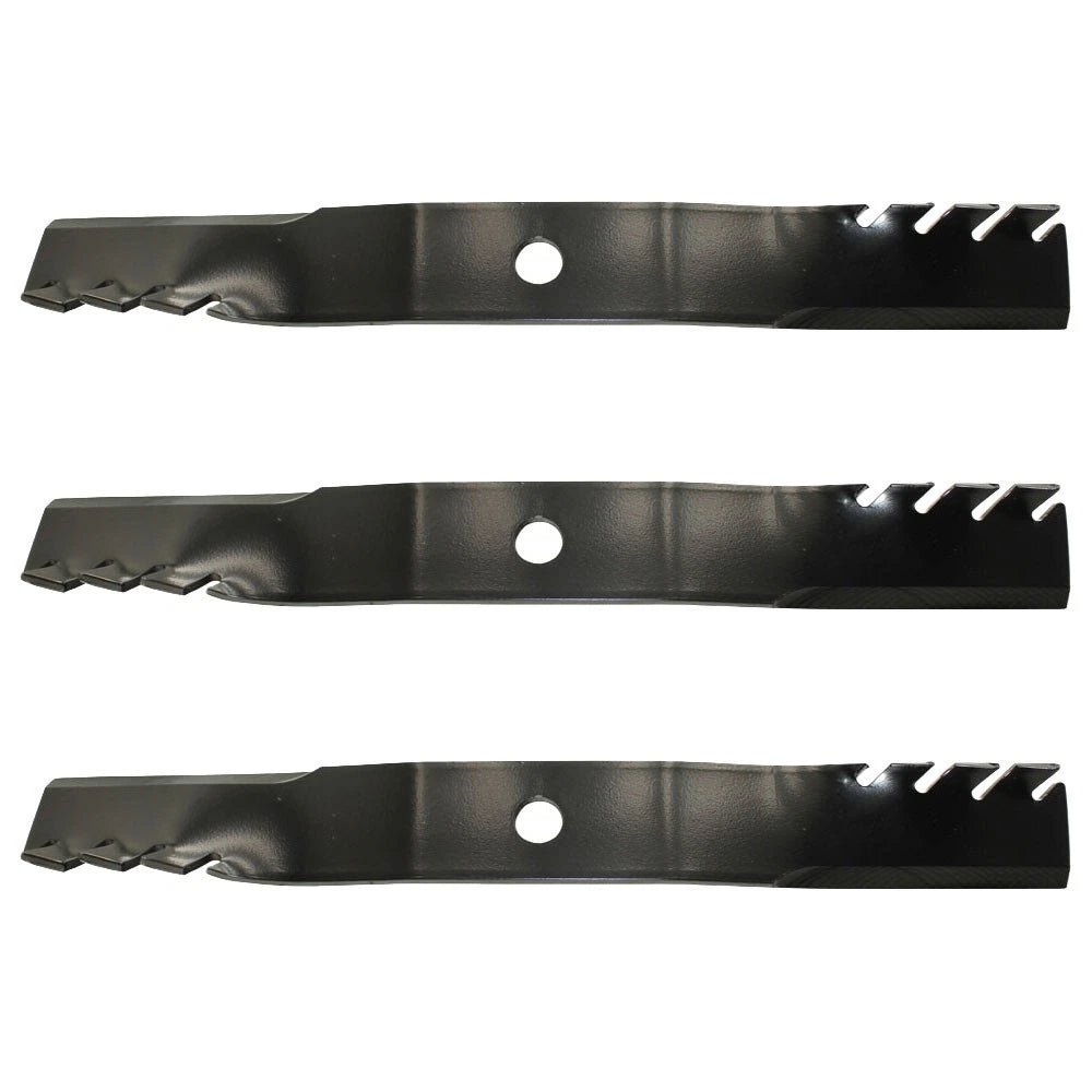 Set of 3 Toothed Mulching Blades for John Deere 2210 2520 3120