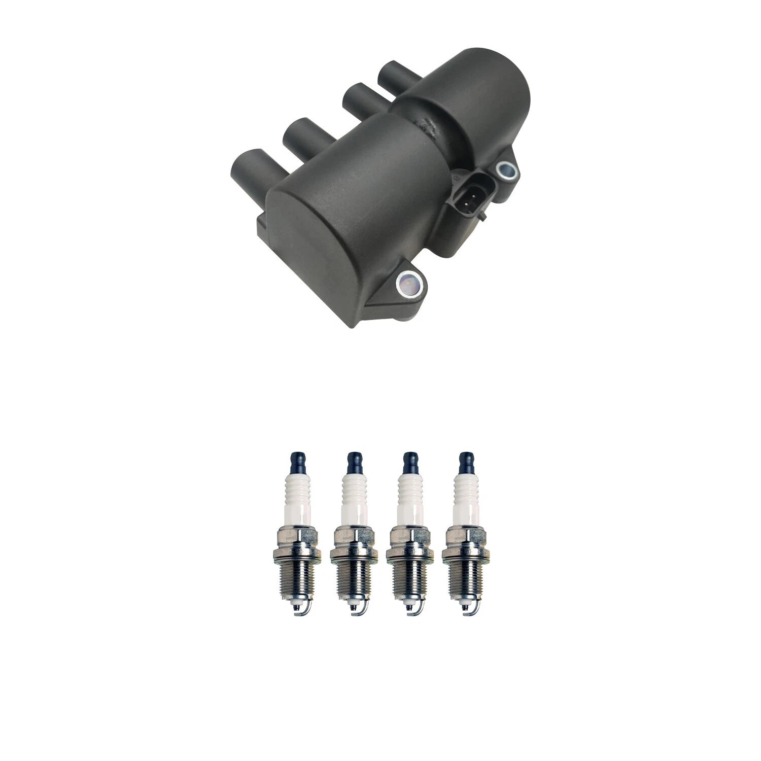 Set of 4 Hitachi Ignition Coils & Denso Spark Plugs for Chevrolet Aveo (2004–2011)