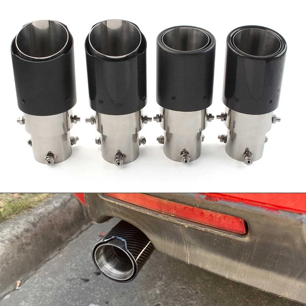 Exhaust System Pipe Muffler Tip for - Stainless Steel Carbon Fiber