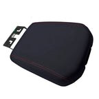 Console Armrest Cover for Nissan Titan (2016–2020) Red Stitch PVC Leather