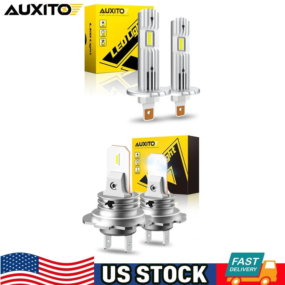 CANBUS H1 H7 880 LED Headlight Bulbs Conversion Kit (High Low Beam, 6500K)