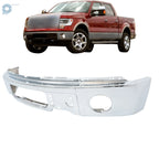 Chrome Front Bumper Face Bar with Fog Lamp Holes for Ford F-150 (2009–2015)