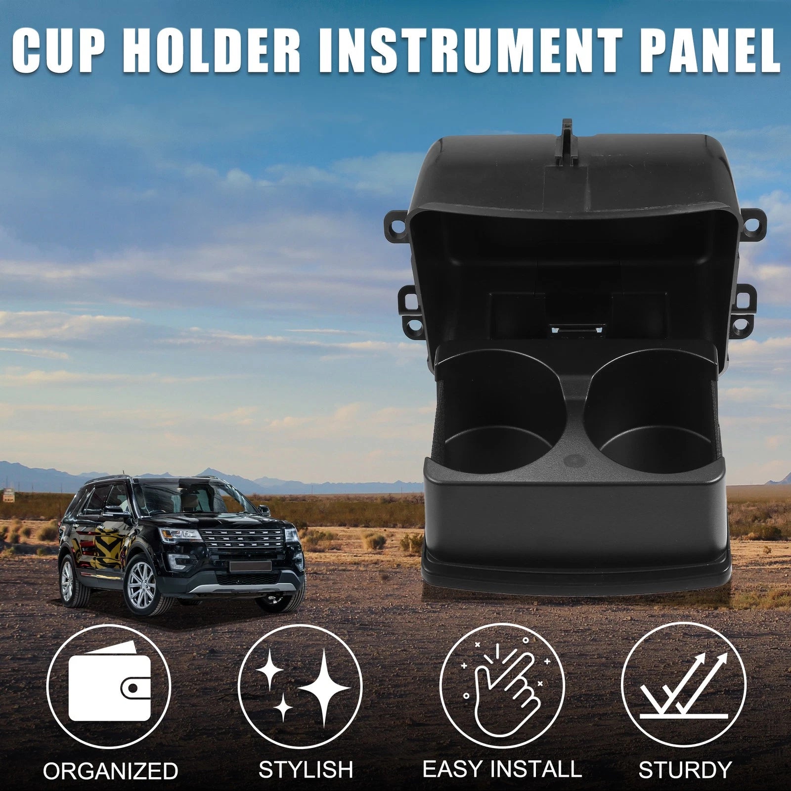 Cup Holder for Ford Explorer (2011–2021) No.BB5Z7813562BA Black