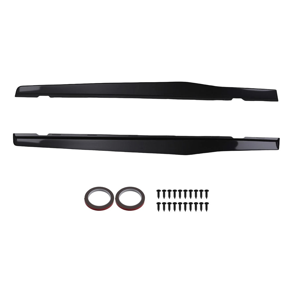Set of 2 Black Side Skirt Extensions for Chevy Camaro SS LS LT (2010–2015)