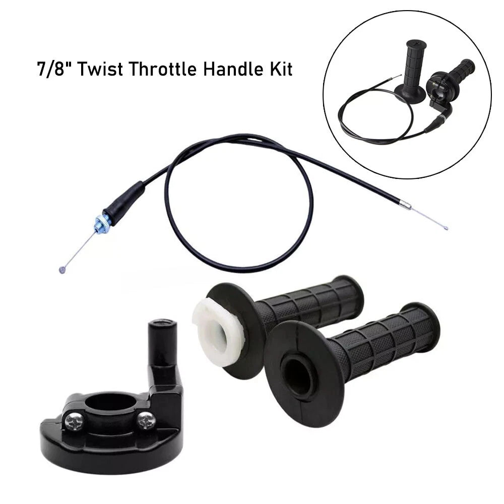 7/8" Twist Throttle Grip + Cable for Dirt Bike Quad ATV (50cc-125cc)