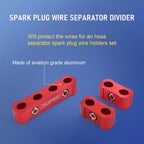 Set of 12 Red Spark Plug Wire Separator Dividers for Racing Car