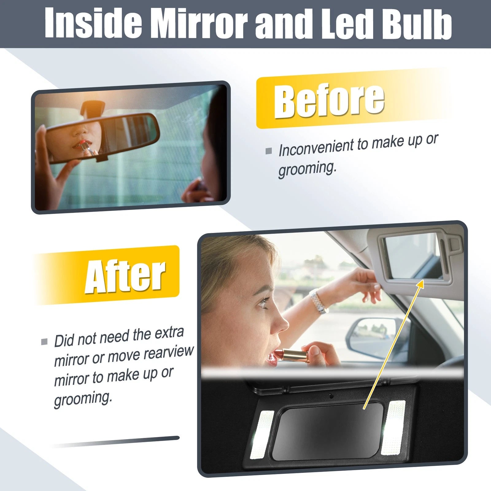 1 Pair Auto Sun Visor with LED Lights for Chevrolet Corvette C5 (1997–2004) 10442033