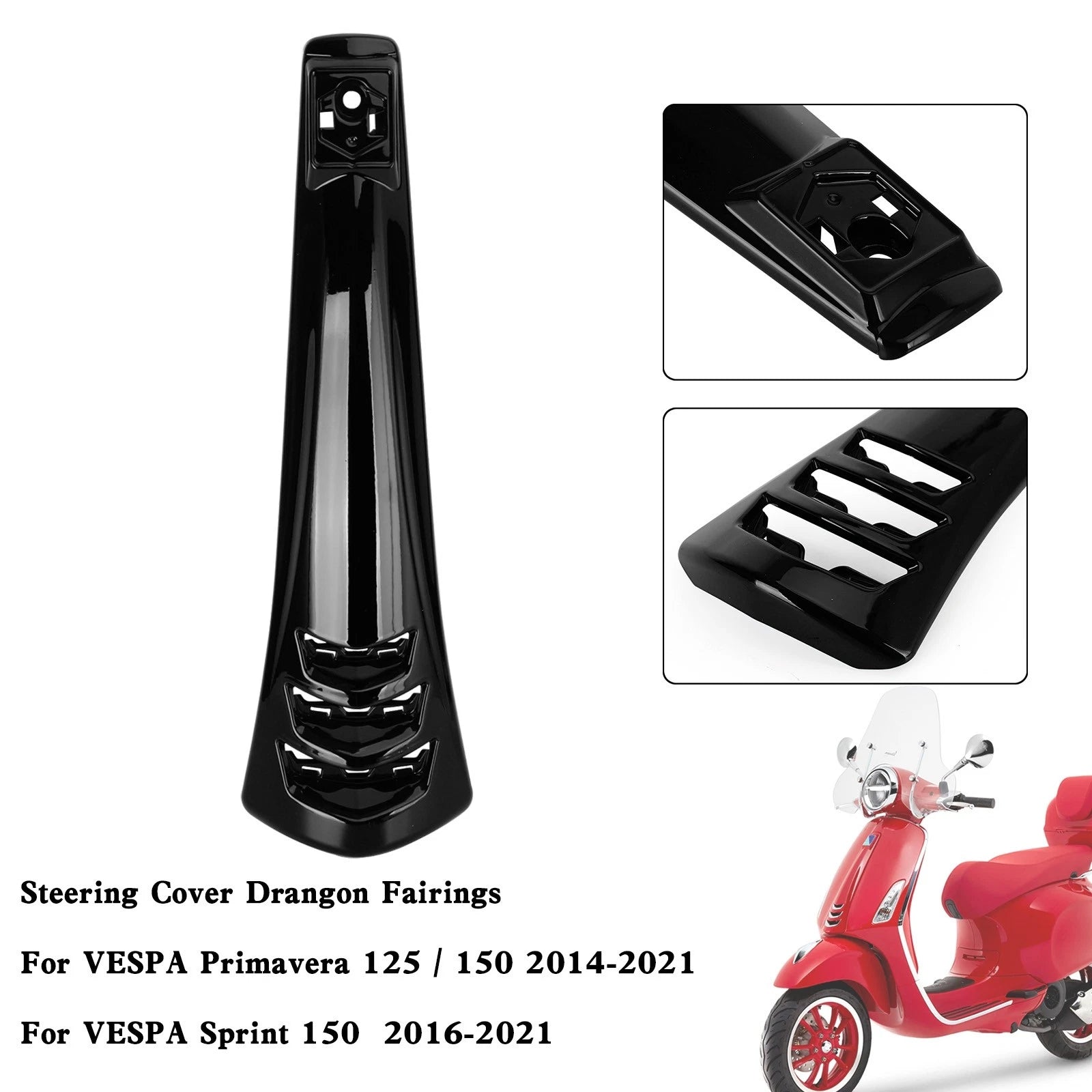 Steering Horn Cover for Vespa Sprint Primavera 125/150 (2014–2022) Black