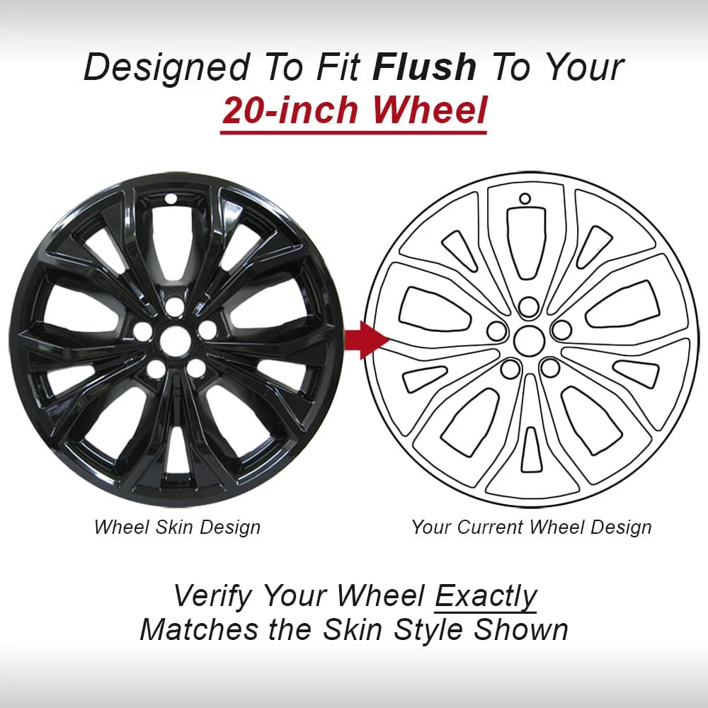 Wheel Skins Gloss Black Replacement for 2020–2024 Ford Explorer XLT Limited (Set of 4)