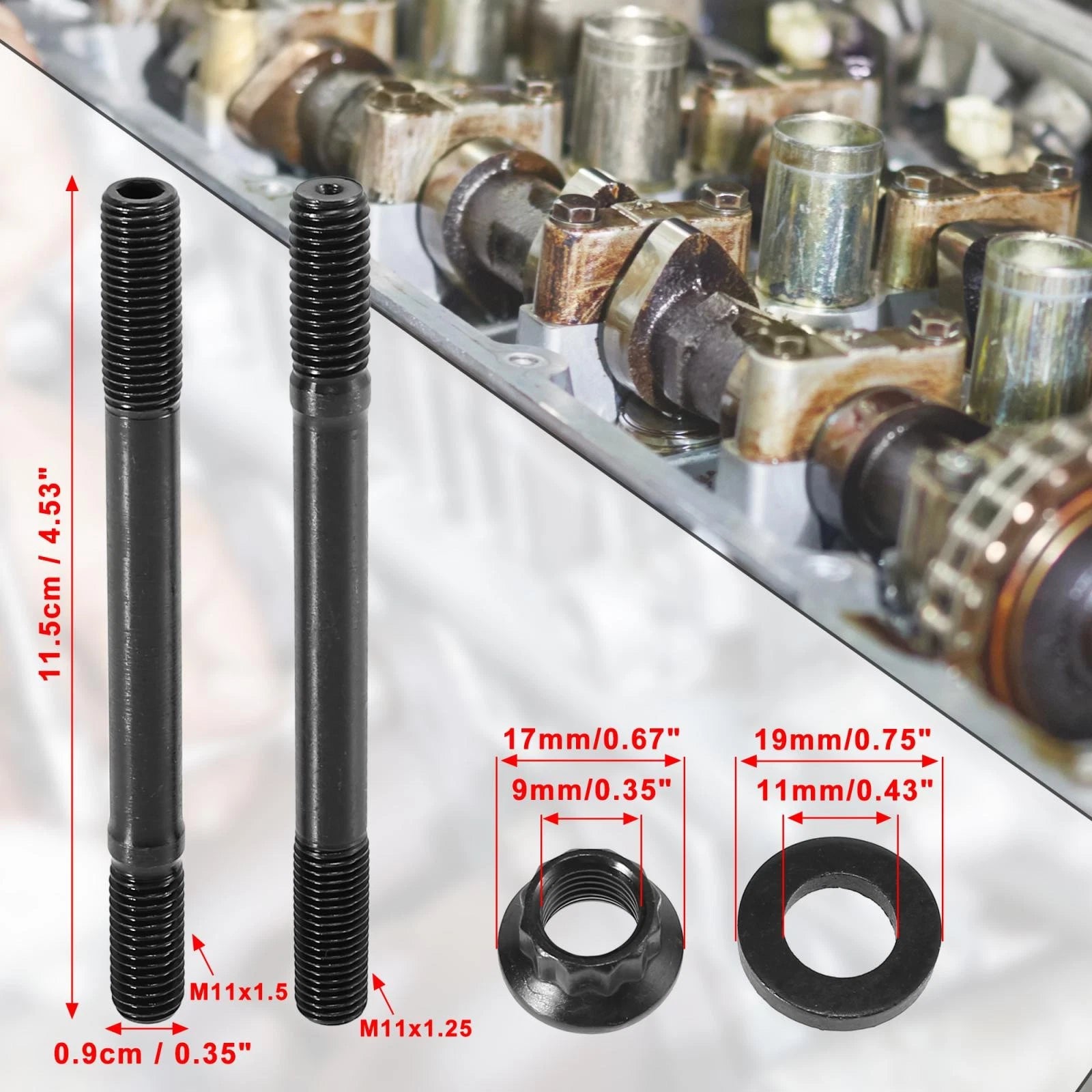 Cylinder Head Stud Set for BMW E36 325i (1992–1999) M50 S50US S52US