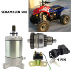 Starter for Polaris Scrambler 500 2x4 4x4 (2000–2001) with Bendix Relay
