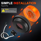 Set of 8 Amber 2.5" Round Side Marker Clearance Lights for Truck Trailer