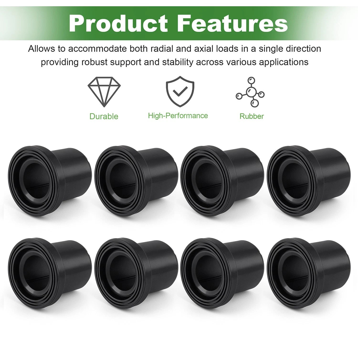 8X A-Arm Bushing Isolators M158746 for John Deere Gator 625i 825i (2011–2020)