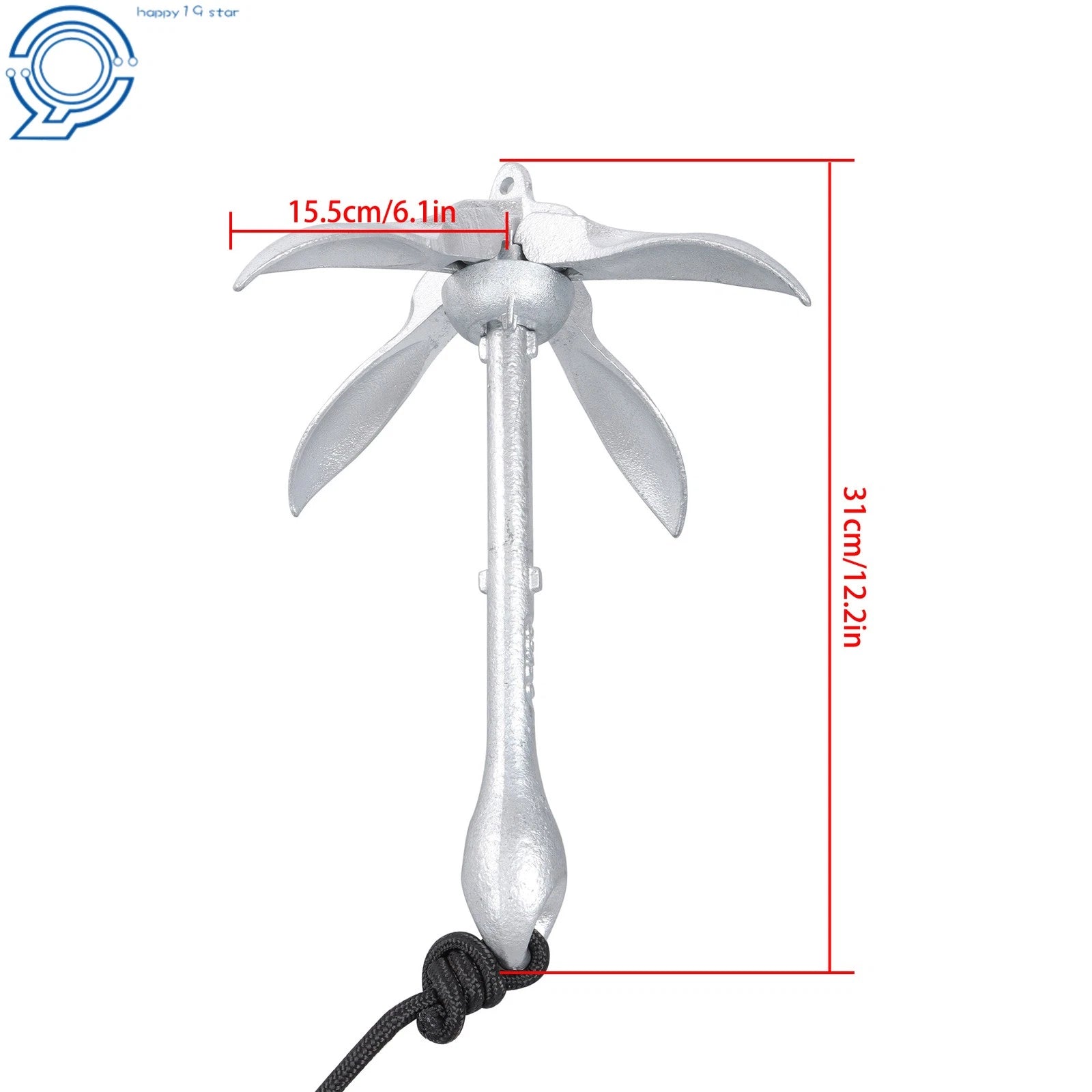 2X Complete Folding Anchor Kit for PWC Boat Kayak Canoe (5.5Lb, 26.2Ft Rope)
