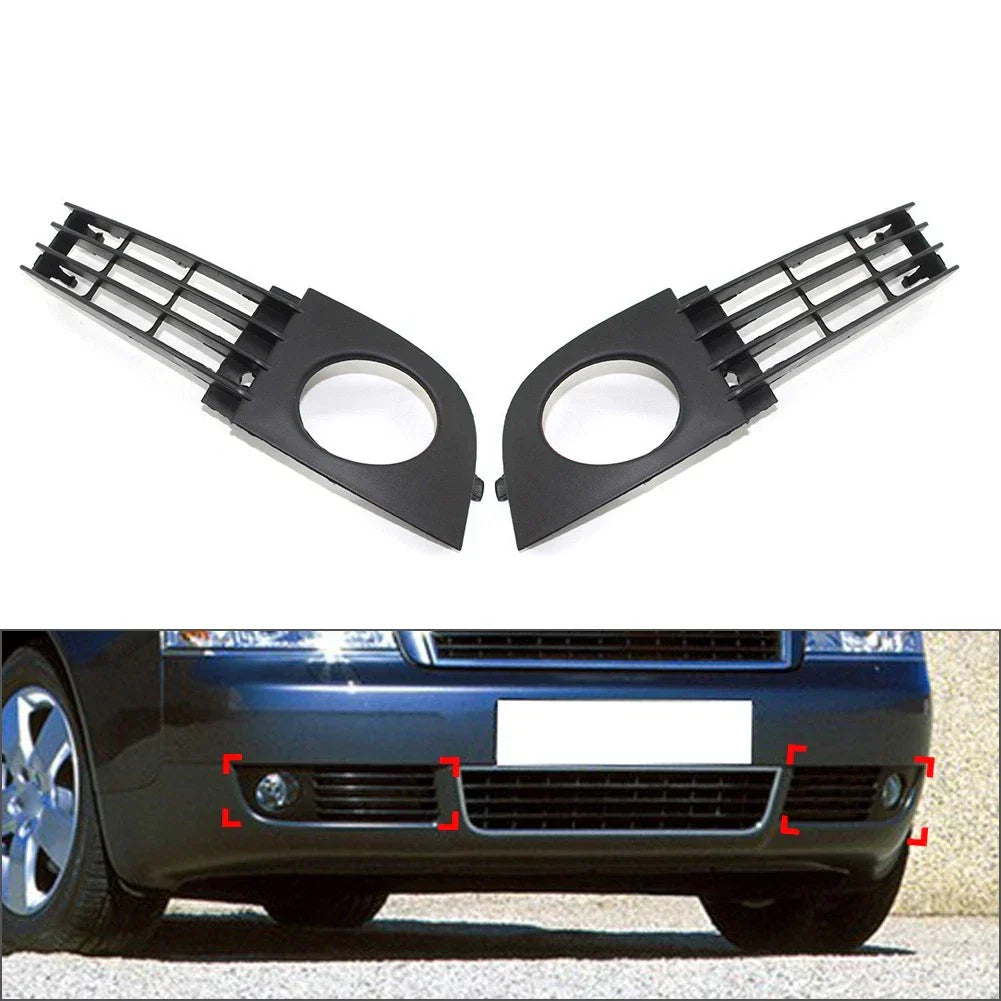 Front Bumper Fog Light Grille Covers for Audi A6 C5 (2002-2005)