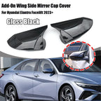 Gloss Black Mirror Cover Cap for Hyundai Elantra (2023–2024)