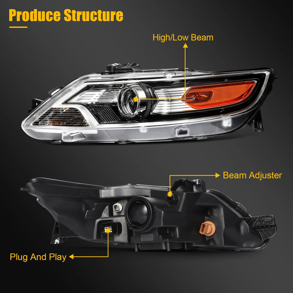 Headlight Assembly for Ford Taurus (2010–2012) Black Housing Projector