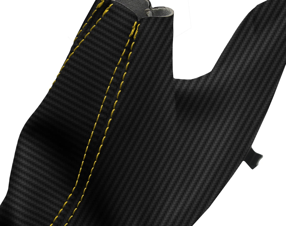 E Brake Boot Cover for BMW F30 F31 F32 F33 F34 F35 (2014–2019) Carbon Fiber Yellow Stitch
