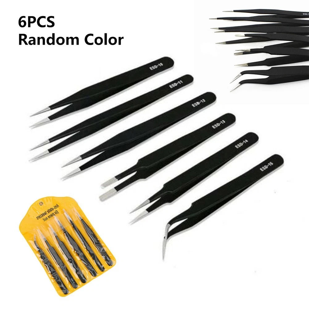 Stainless Steel Antistatic Precision Tweezers for Automotive Maintenance