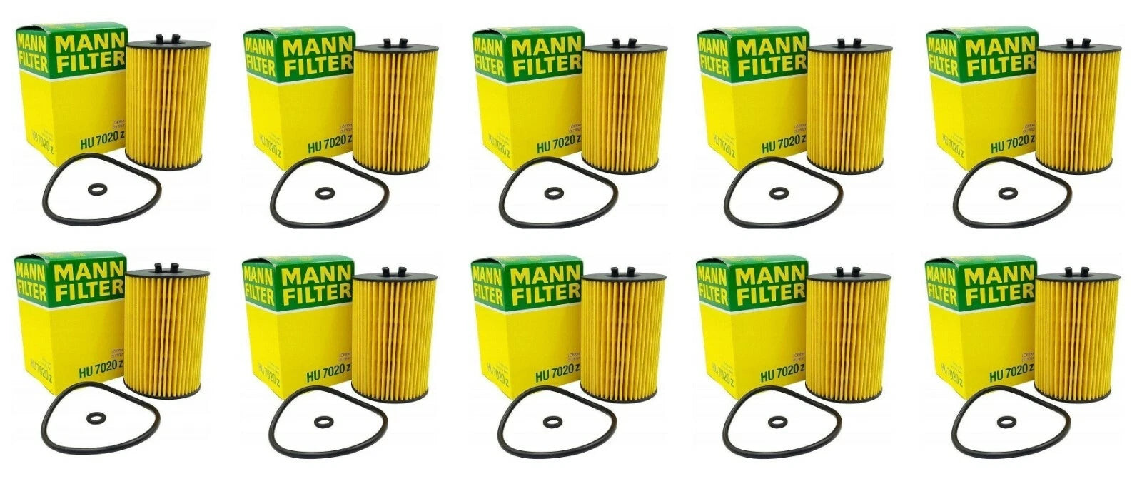 Set of 10 Oil Filters HU 7020 for Audi A3, VW Beetle, Golf, Jetta (2000–2023)