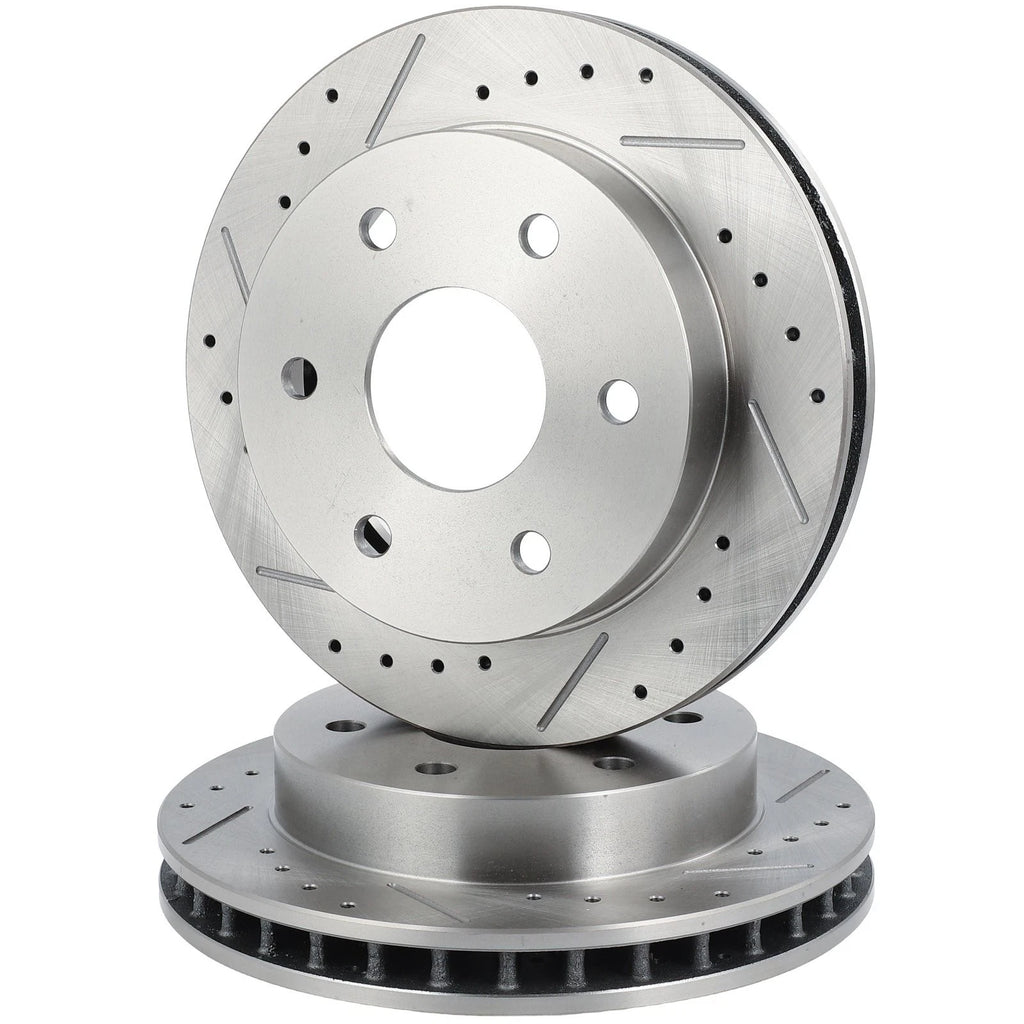 Front Brake Drilled & Slotted Rotors & Ceramic Pads for Chevrolet K1500 (1990–1999)