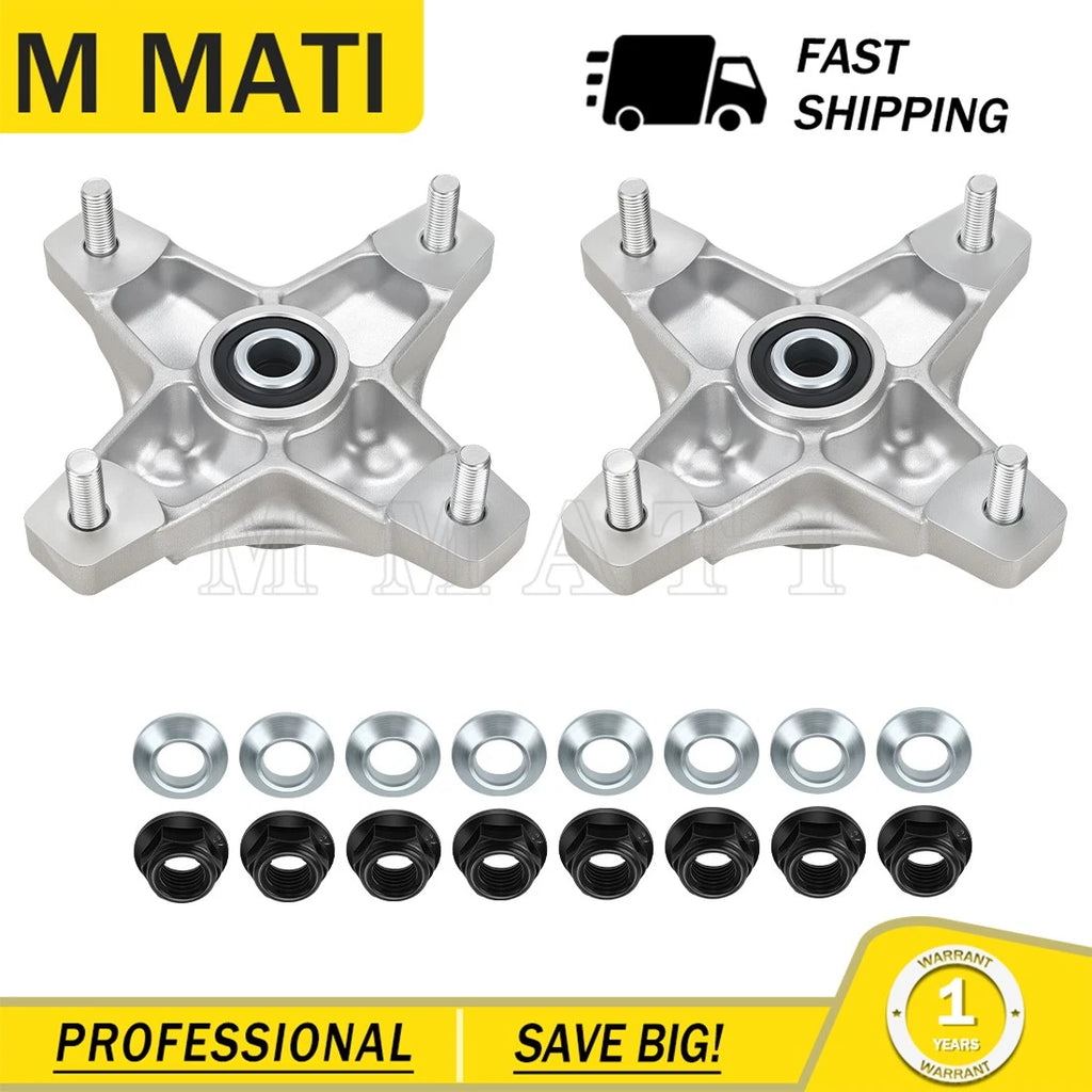 2x Front Wheel Hubs w/ Flange Lug Nuts for Honda Sportrax 250 TRX250EX (2001–2008)
