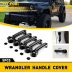Set of 5 Tailgate Door Handle Covers for Jeep Wrangler JK (2007–2018) Black